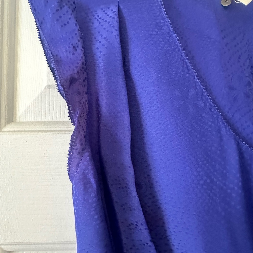 Rebecca Taylor royal Blue silk blend sleeveless short romper. Size 2 - Picture 7 of 8